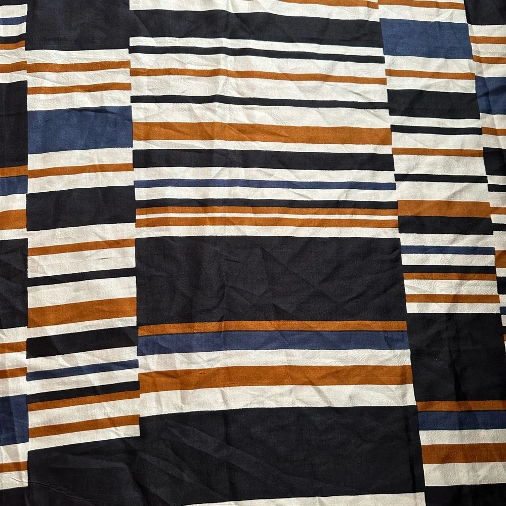 Hobbs London Key To Freedom 100% Silk Oversized Scarf Shawl Wrap Navy Rust